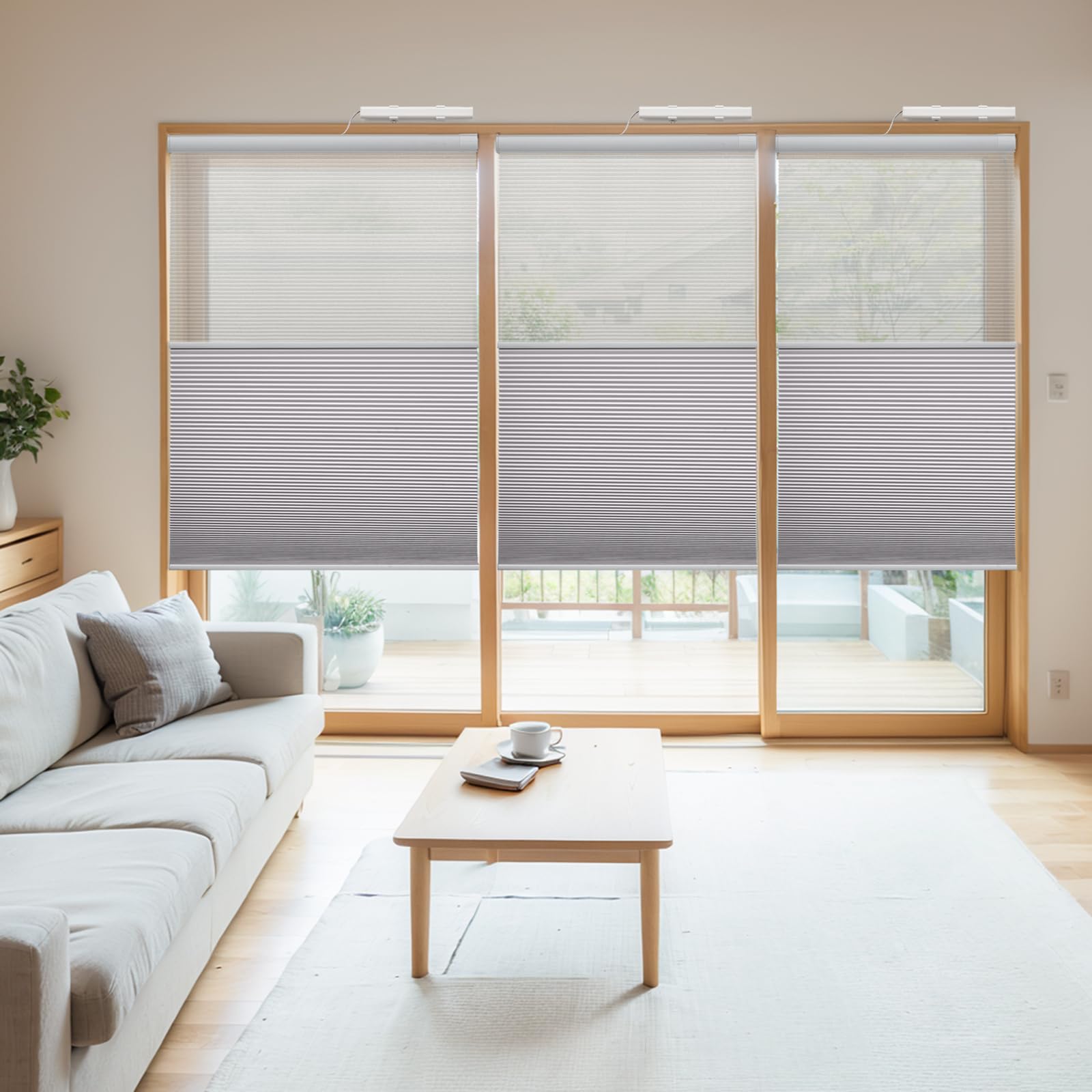 Amazon｜Adliy 電動ツインハニカムシェード 電動ツインハニカム 