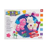 Simba – Art & Fun pasta da modellare Unicorni, 106326016, +3 anni, pasta glitterata, unicorni e fiori
