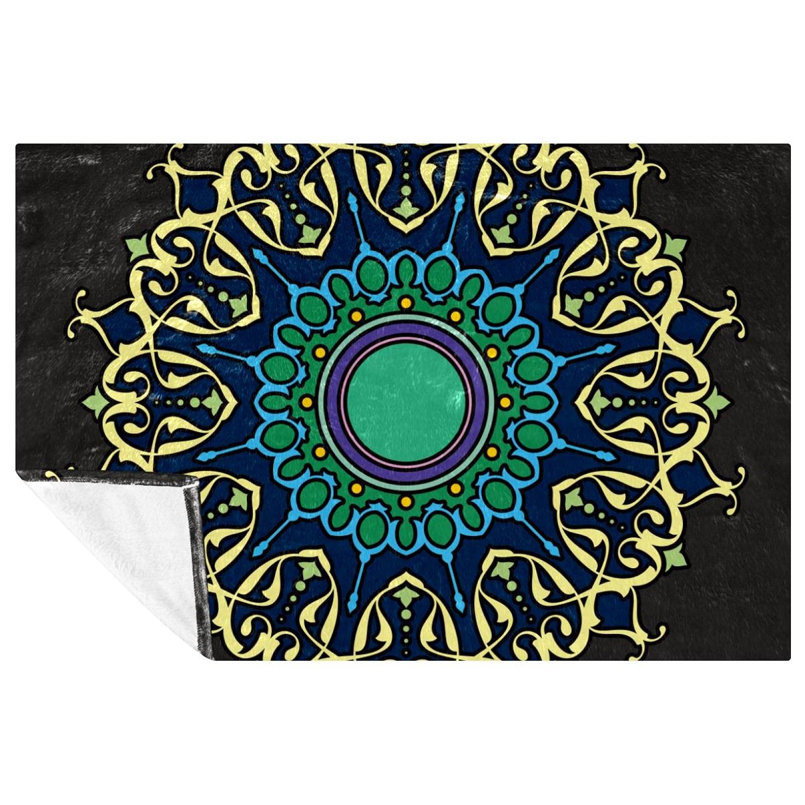 Couverture mandala indien lit et canapé plaid chaud 150x100 cm