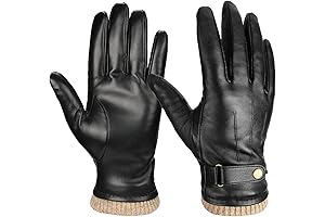 Mens Winter Thermal Gloves - Touchscreen Premium Soft Nappa Leather