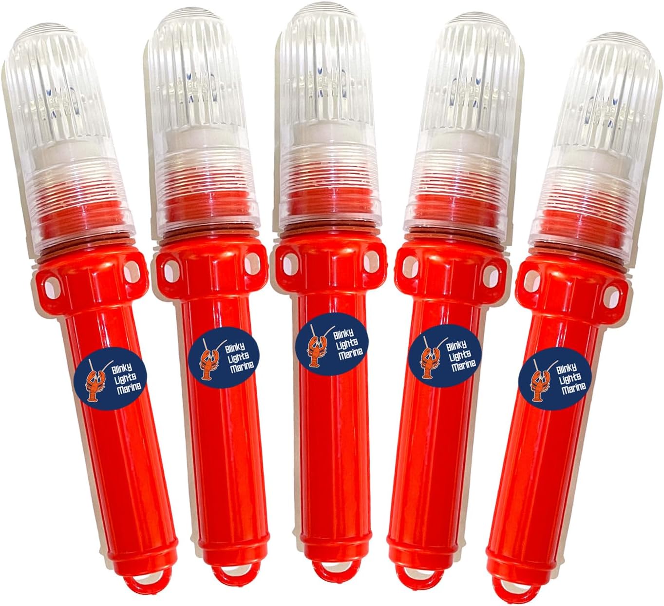 Blinky Lights Marine Fishing Strobe, Red LED Flashing, Pack of 5, Model SP, Glow Stick Replacement