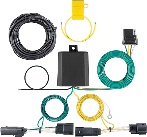 CURT 56351 Arnés de cableado de remolque personalizado de 4 pines para el lado del vehículo, se adapta a Ford Fusion seleccionados