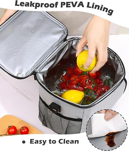 Miniatura 8 de kamumanni Lonchera aislada para adultos, a prueba de fugas, con correa de hombro desmontable, lonchera con bolsillos para el trabajo, fiesta, picnic