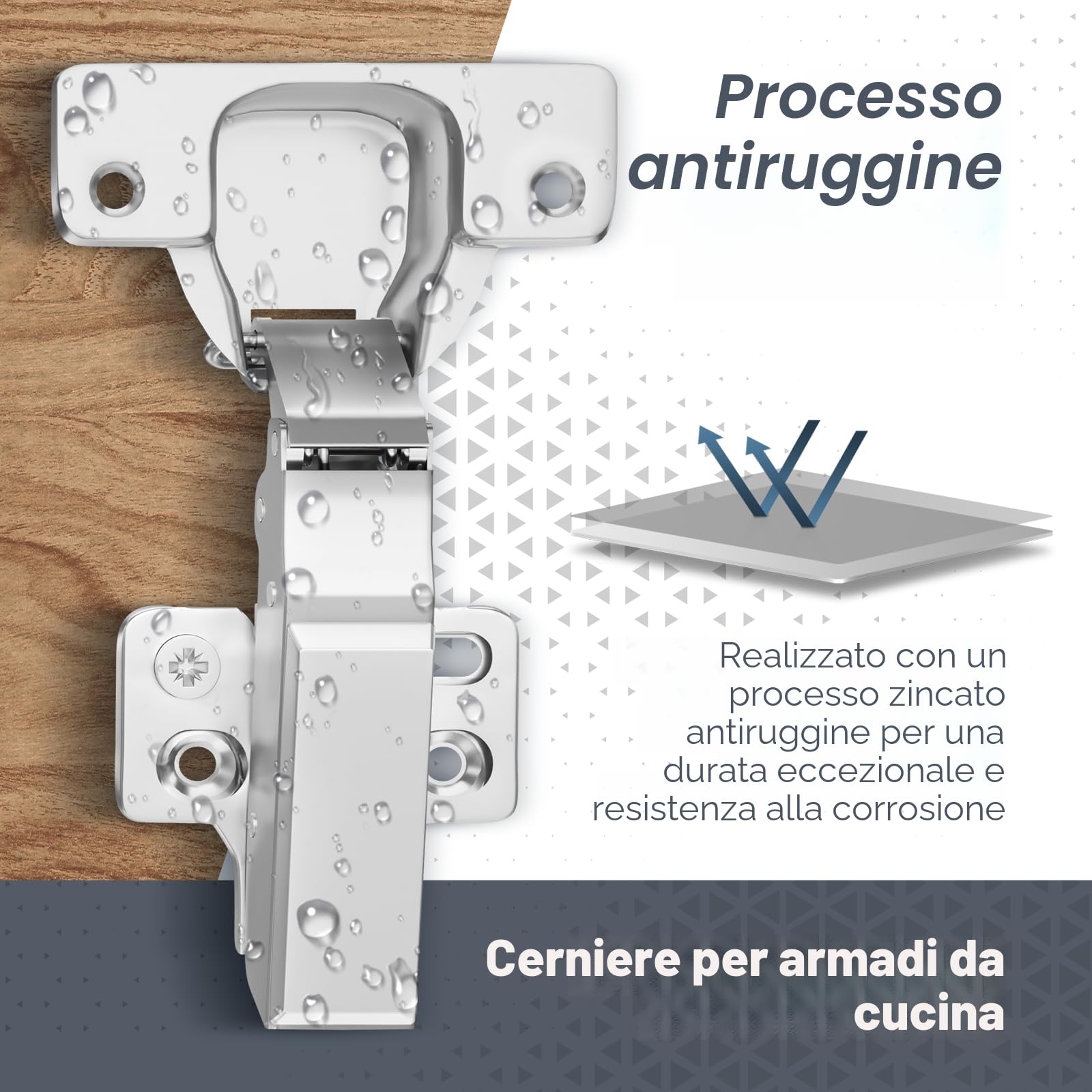 AOLISHENG 10 pezzi Cerniera Cerniere per Ante Cucina Ammortizzate, Armadietto Armadio Cerniera Ammortizzata 35mm, Chiusura Automatica, 100 Gradi, 5 paia