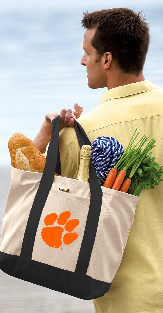 Broad Bay Clemson Tigers Tote Bag or OFFICIAL Canvas Clemson University Totes