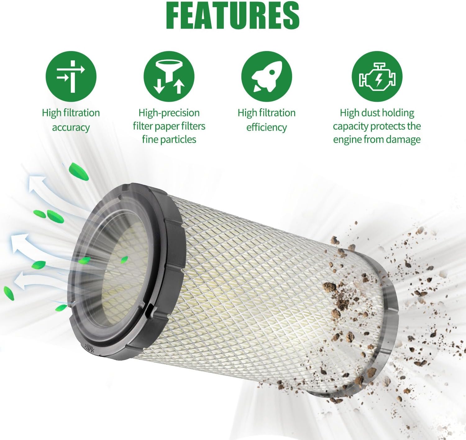 Air filter 715900394 fits Can-Am Defender HD8 HD10 HD5 Max HD8 Max HD10 Maverick Trail 800R 1000R OEM NEW,CM-8016 (3 in Pack) image 3 of 8 B0DZH725FK