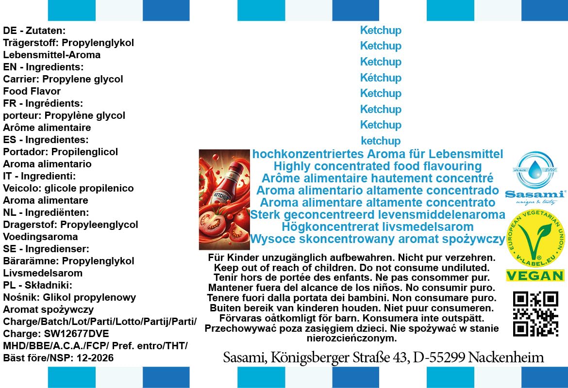 Kétchup aroma concentrado - Vegano - Sasami - 10ml