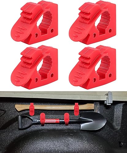 Miniatura 8 de Hi-Lift Jack Handle Keeper 2 abrazaderas de goma, agarre de herramienta de tubo, montaje de abrazadera de liberación rápida, soporte de techo negro