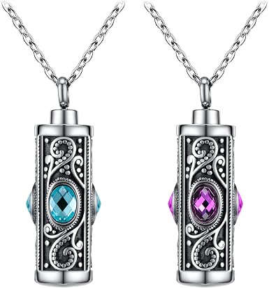 Crystal Bar Cremation Urn Necklace for 