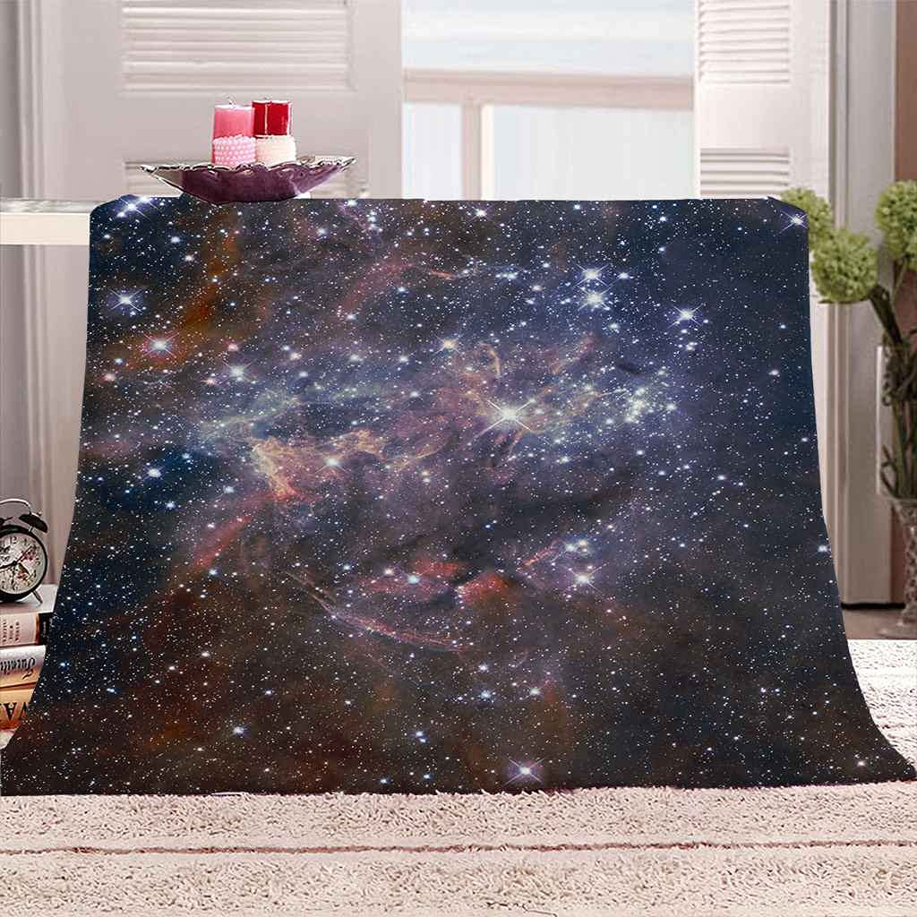Couverture lit 3D flanelle haut de gamme au motif nuit étoilée