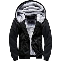 LLdress Giacca con Cappuccio da Uomo Felpa con Cappuccio con Cerniera Fodera Calda