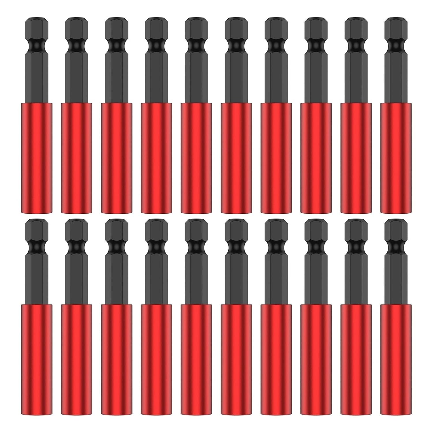 20/10PCS Screwdriver Extension Holder Sturdy Chromium Vanadium Steel Drill Bit Adapter Sleeve 1/4inch Hex Shank