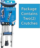 Vista 2 de Carex Muletas plegables de aluminio para debajo del brazo para adultos de 4 pies 11 pulgadas a 6 pies 1 pulgadas, 2 muletas ligeras incluidas