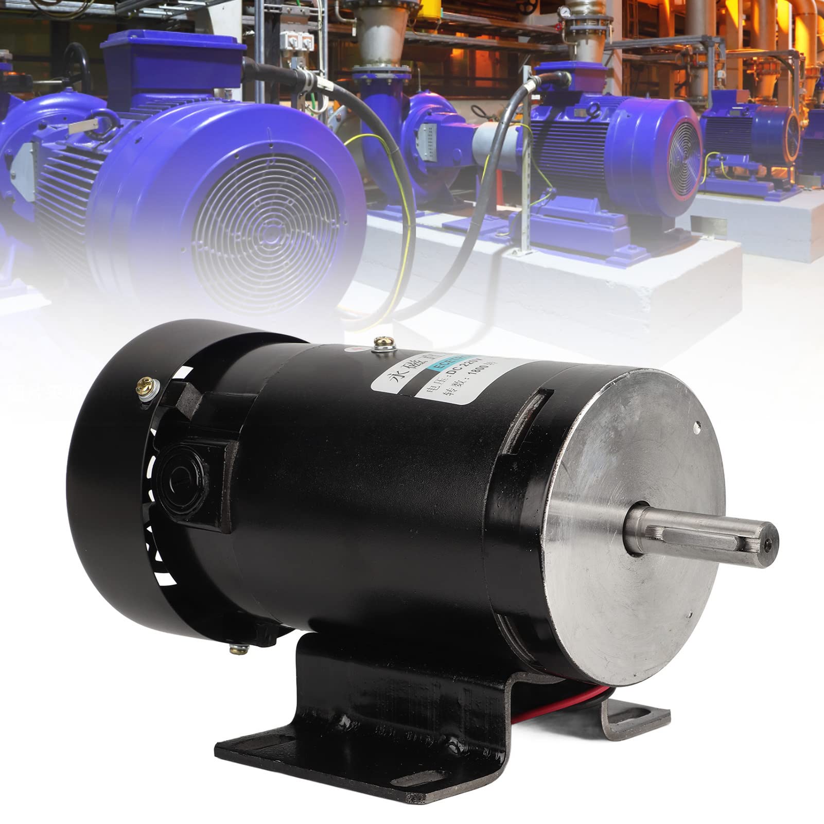 DC Motor Magnet permanente 1800RPM Velocidad ajustable CW CCW Reversible DC 220V 300W para taladro (Round)