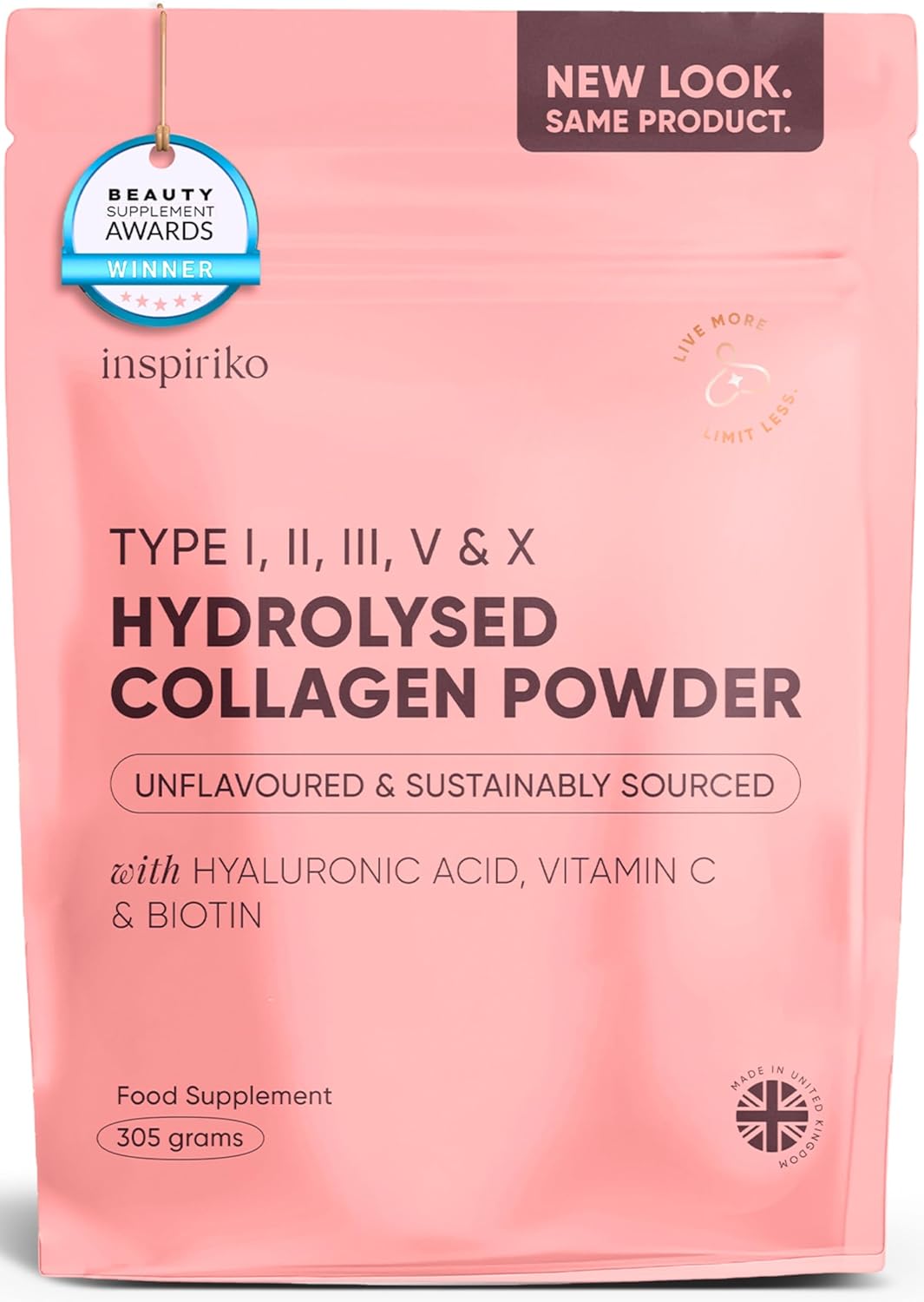 Multi Collagen Powder for Women – 10,000mg Type I, II, III, V & X Hydrolyzed Collagen Supplements for Women with Hyaluronic Acid, Vitamin C, Biotin & Copper, 30 Servings