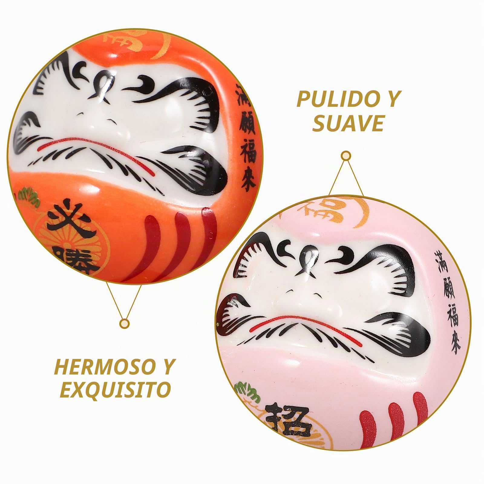 Zerodeko MuñEca Japonesa De Porcelana Mini Zen Figura Tradicional para DecoracióN del Hogar Y Auto Amuleto De Buena Suerte Riqueza Y Seguridad 4.8 x 4.5 x 4.5cm