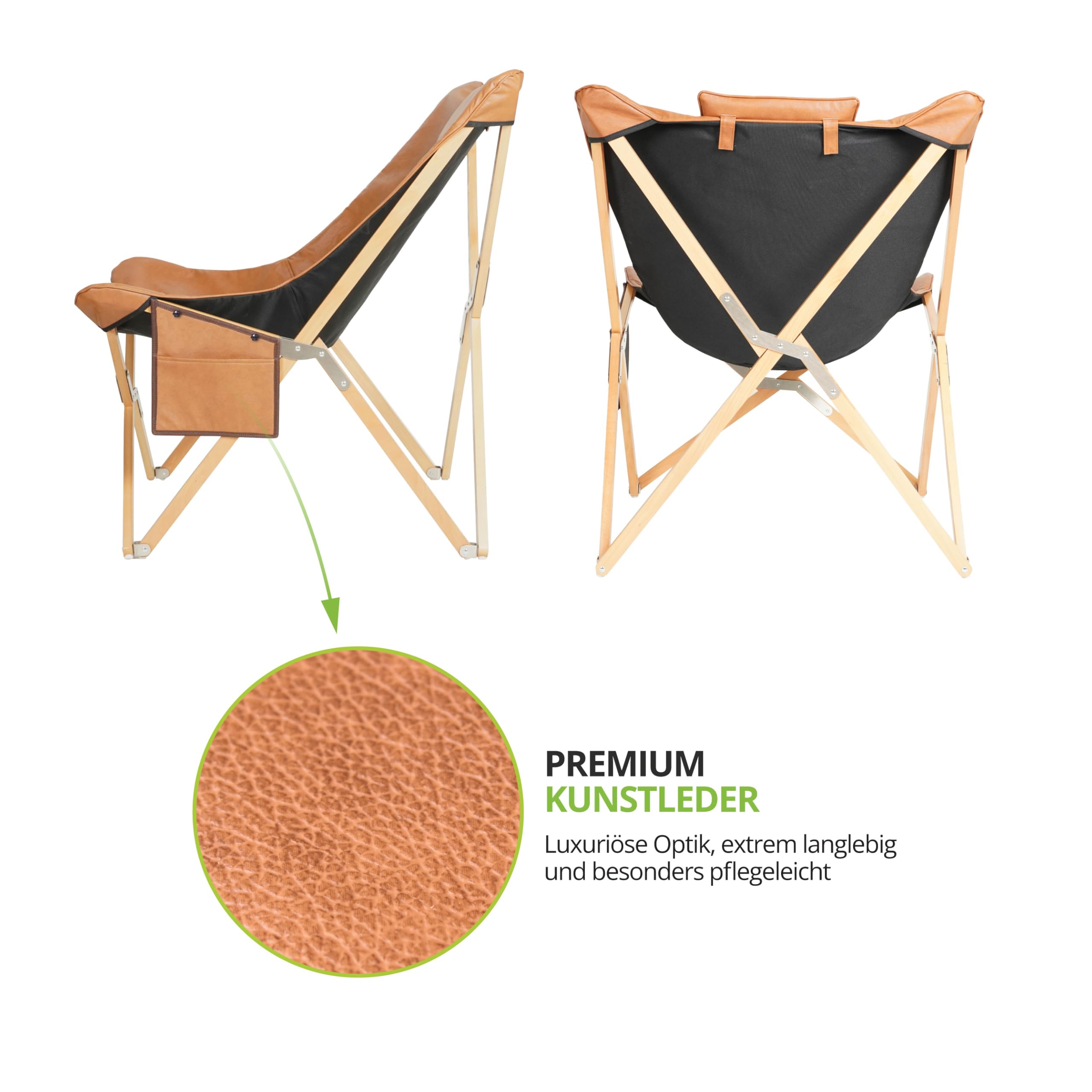 Eclipse Relaxstuhl Siena Loungestuhl Campingstuhl klappbar mit Kopfstütze für Balkon, Garten, Strand und Wohnzimmer ca. 86 x 92 x 78 cm max. Belastbarkeit 120 kg
