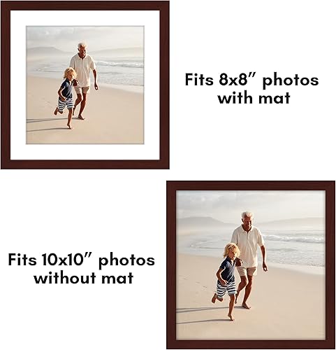 Vista 340 de Americanflat Portarretratos de 8 x 12 pulgadas con plexiglás pulido, juego de 2 portarretratos de 6 x 8 pulgadas con paspartú o para fotos de 8 x 12