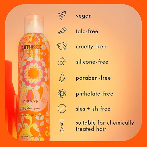 Miniatura 12 de amika perk up talc-free dry shampoo refreshes roots with a voluminous ‘oomph’ between washes, no white residue, absorbs oil + reduces odor, for