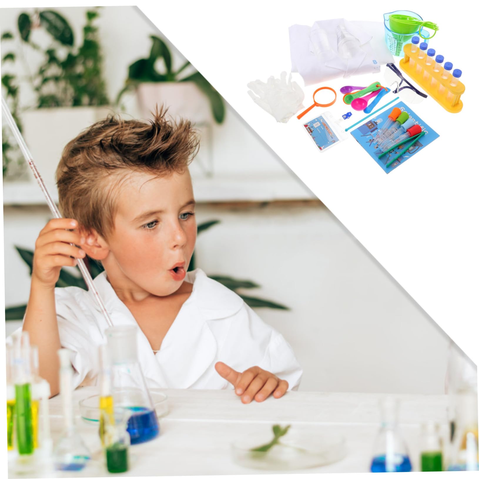 Kit de Experimentos Científicos para Niños de Plástico, 1 Juego | Juego de Química, Laboratorio para Niño y Niña, Ciencia Infantil, Aprendizaje Práctico Color Aleatorio