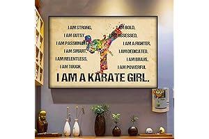 Motivational Karate Gift for Girls: Metal Vintage Tin Sign Decor