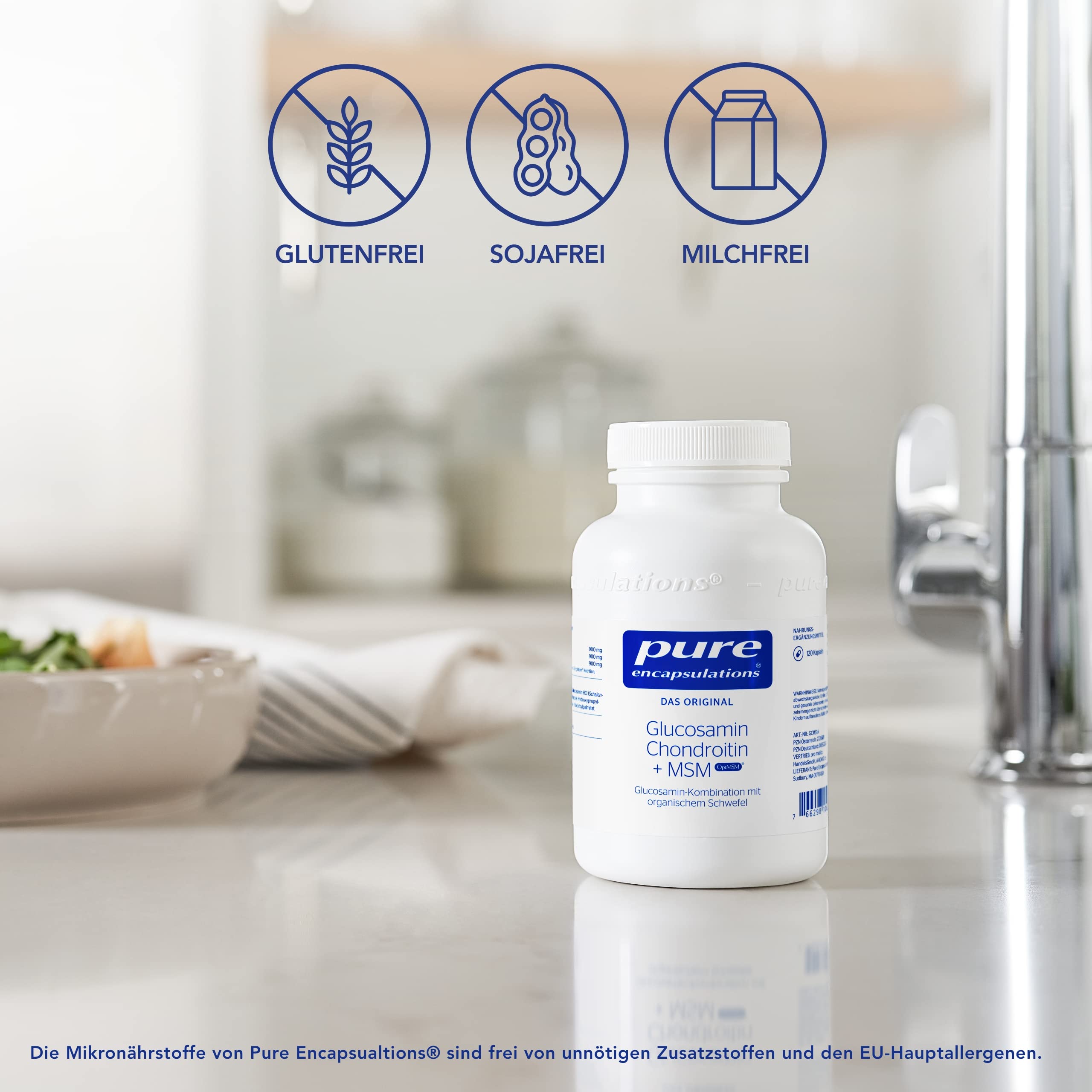 Pure Encapsulations - Glucosamin Chondroitin + MSM - Hochdosiert mit organischem Schwefel - 120 Kapseln