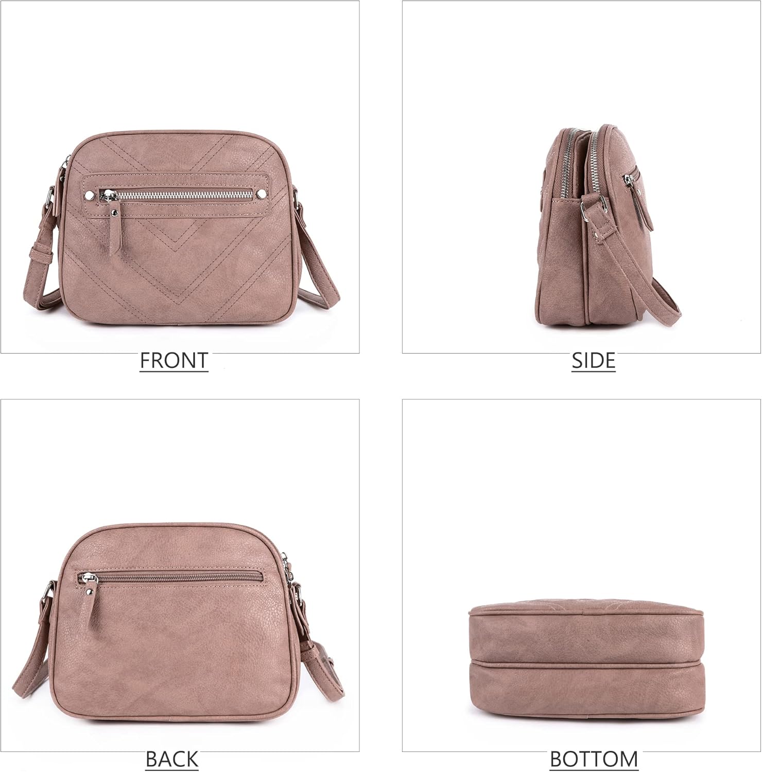 Angel Kiss Designer Crossbody Purses For Women Zipper Pocketbook Bags With Adjustable Straps