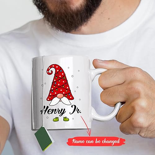 Miniatura 8 de Taza de café de Feliz Navidad, Taza de Navidad personalizada con nombre, Taza de cerámica de Navidad de muñeco de nieve, Taza de té de camión rojo,