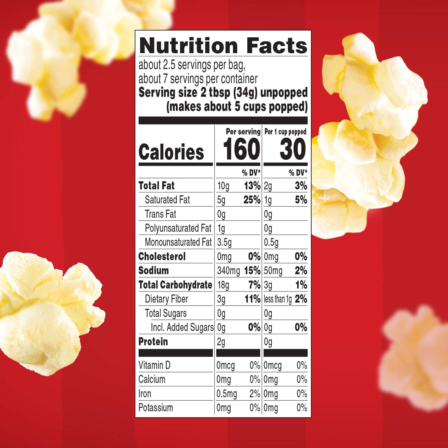 Orville Redenbacher’s Microwave Popcorn, Movie Theater Butter Flavor, 3g Fiber Per Serving, 3.29 oz., 3-Count (12 Boxes)