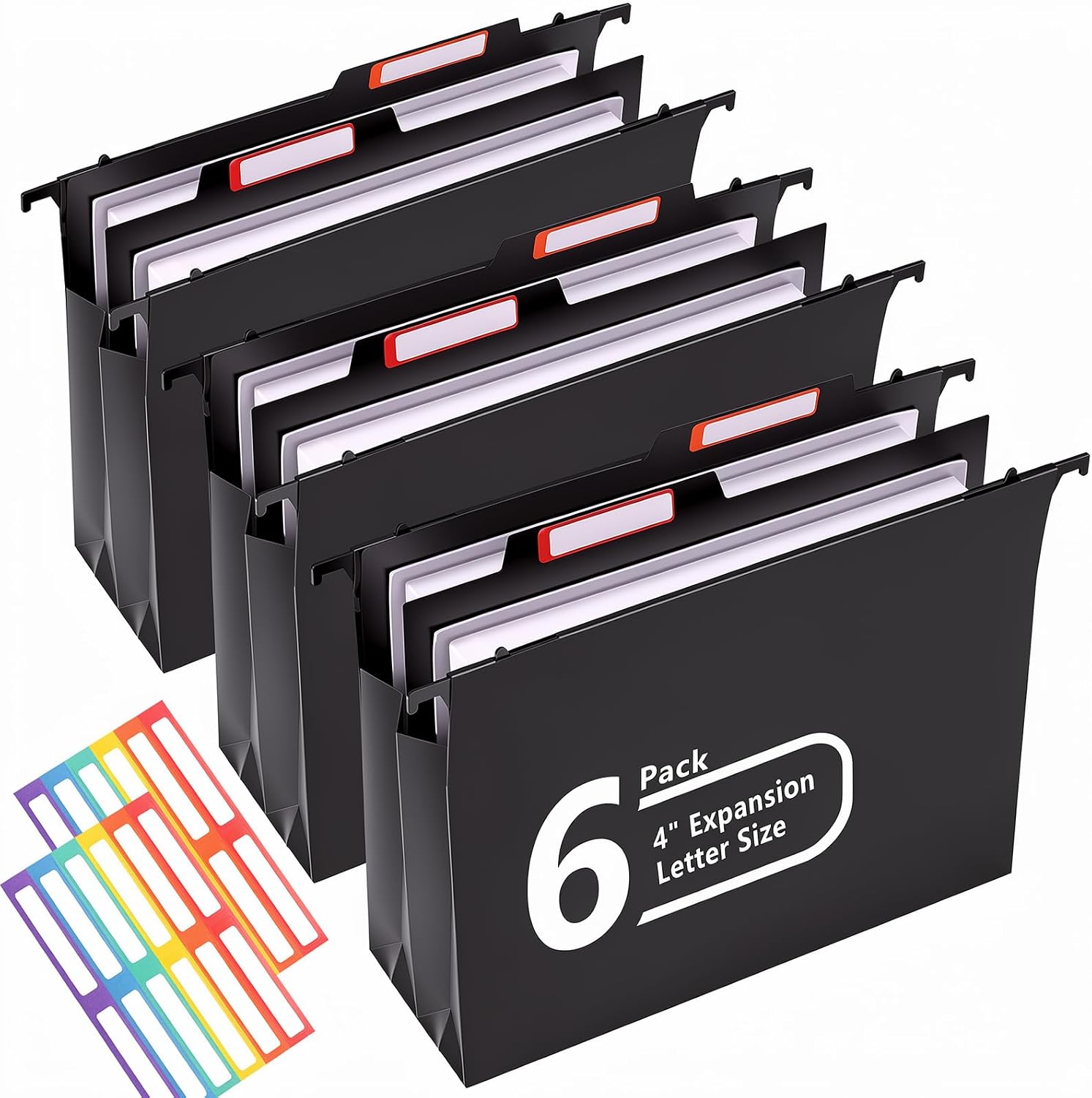 Plastic Extra Capacity Hanging File Folders, 4" Expansion Hanging Organizer
