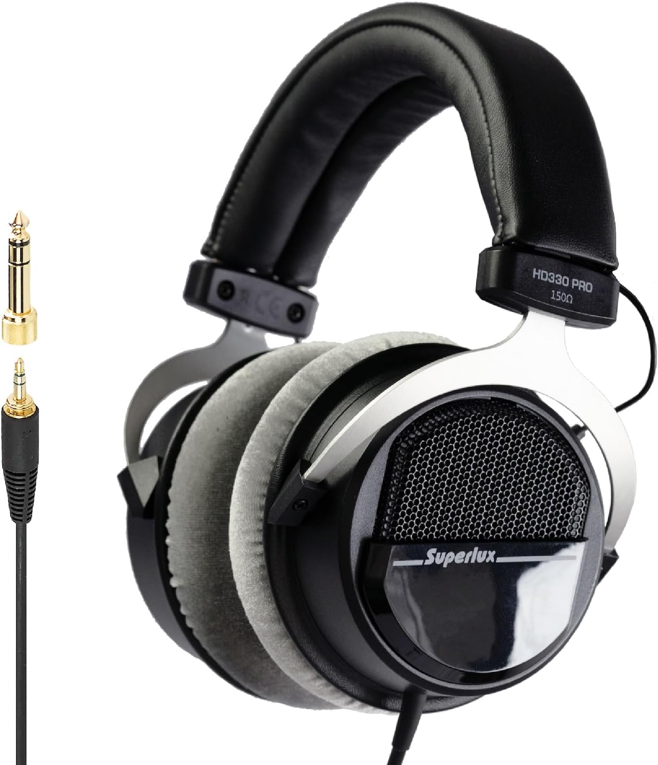 Superlux HD 330PRO,150 ohms, Over-Ear Headphones, Professional Semi-Open Wired Headphones with 40mm Neodymium Drivers and Solid Bass, 3.5mm Jack for Recording Music, Podcast, Studio Monitoring, Mixing