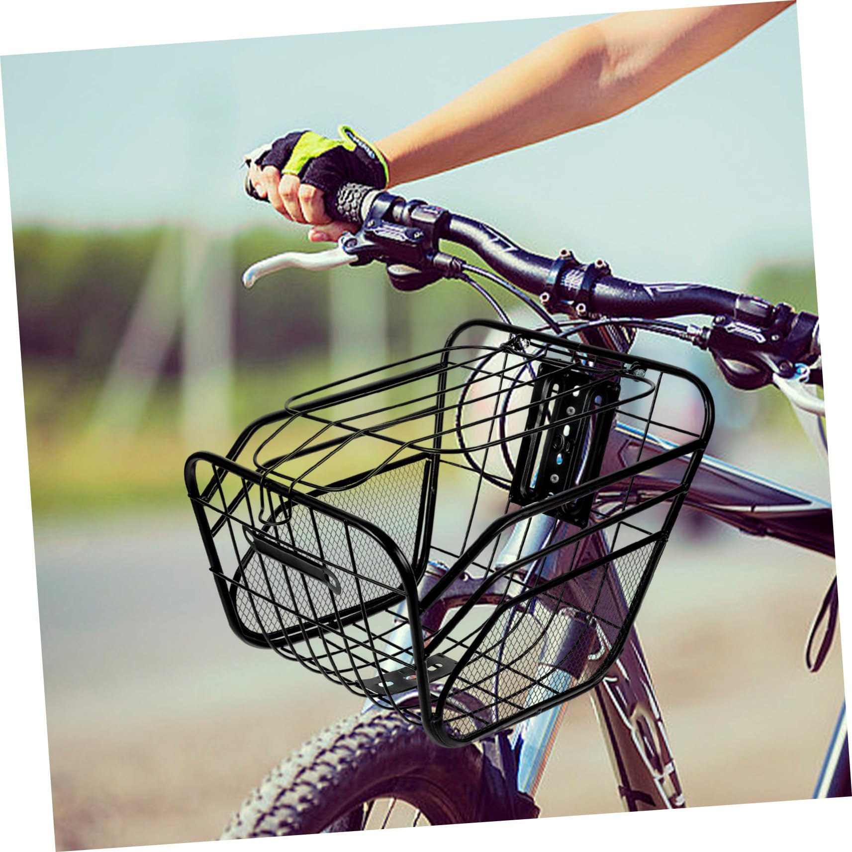 Toyvian Metalowy Przedni Kosz Rowerowy z Powiększoną Konstrukcją Trwały i Łatwy Montaż Stabilny Koszyk Do Hulajnóg i Rowerów Praktyczny Dodatek Zewnątrz Odporny Zarysowania