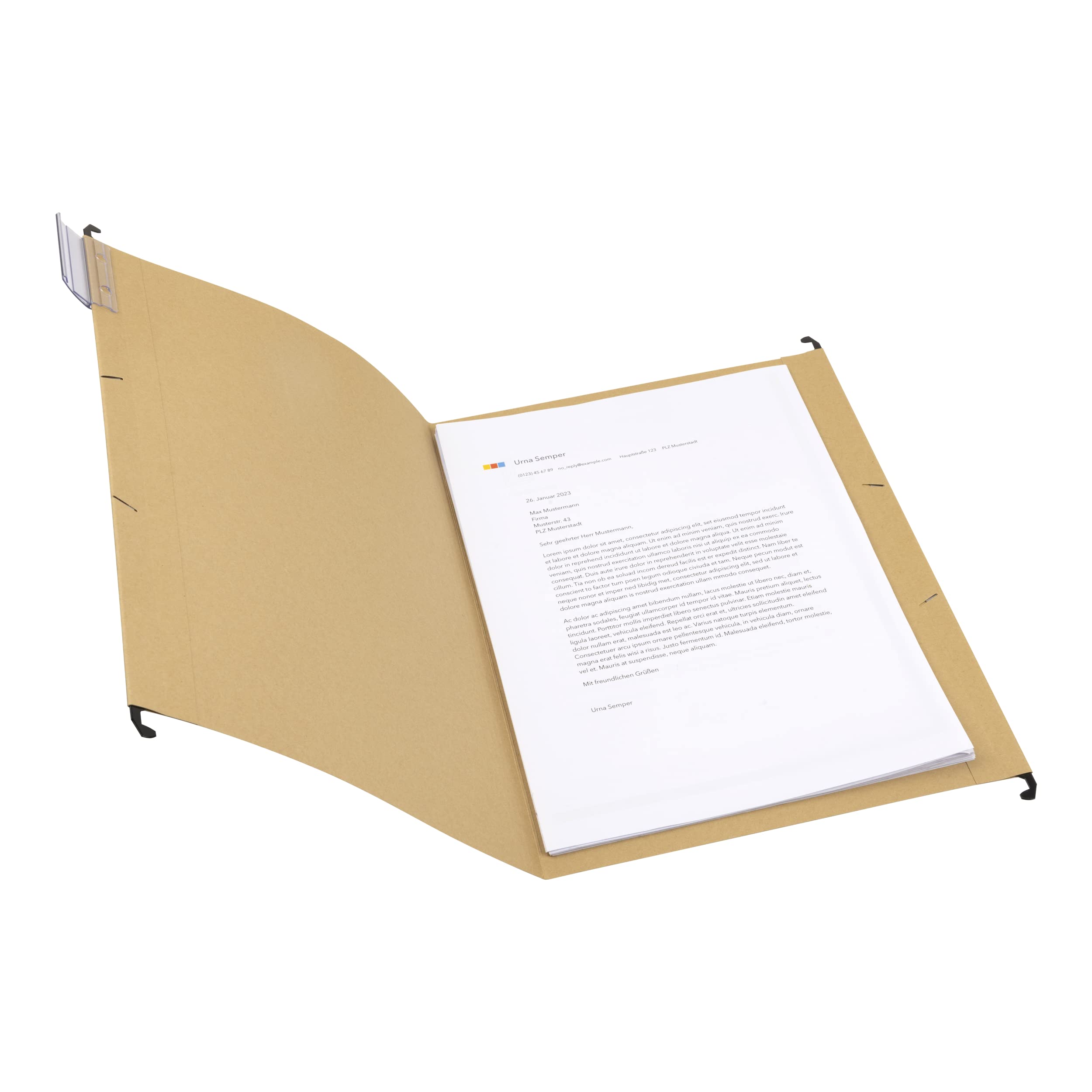 Limit Cartelline sospese per formato A4, apertura laterale, 25 pezzi, colore marrone naturale