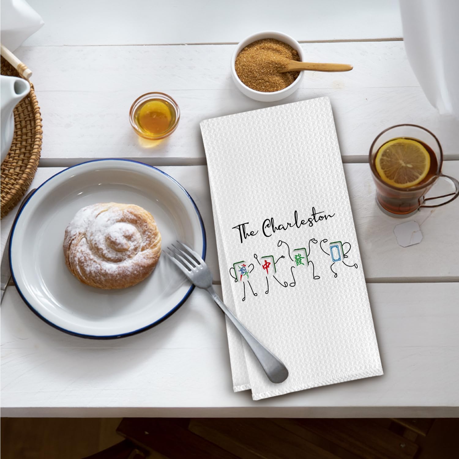 Funny Mahjong Kitchen Towels, Mah Jongg Dish Tea Towels for Kitchen Decor,Gifts for Mahjong Players Lovers Decorative Hand Towels for Bathroom, 16X24 Inch - Image 2