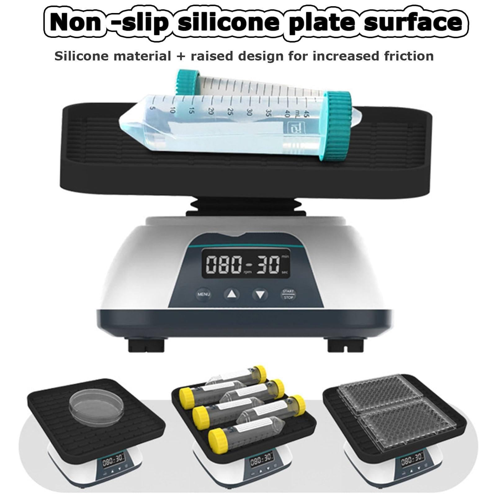 Agitador De Laboratorio, Mezclador Giratorio De 360°, Velocidad Ajustable De 10 A 80 RPM, áNgulo De InclinacióN De 10°, Pantalla LCD, para Placas De Petri, Vasos De Precipitados, Matraces
