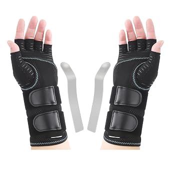 CHIYAN Carpal Tunnel Wrist Brace with Copper Arthritis Glove, Left and Right Hand Wrist Support for Day Night - LXL