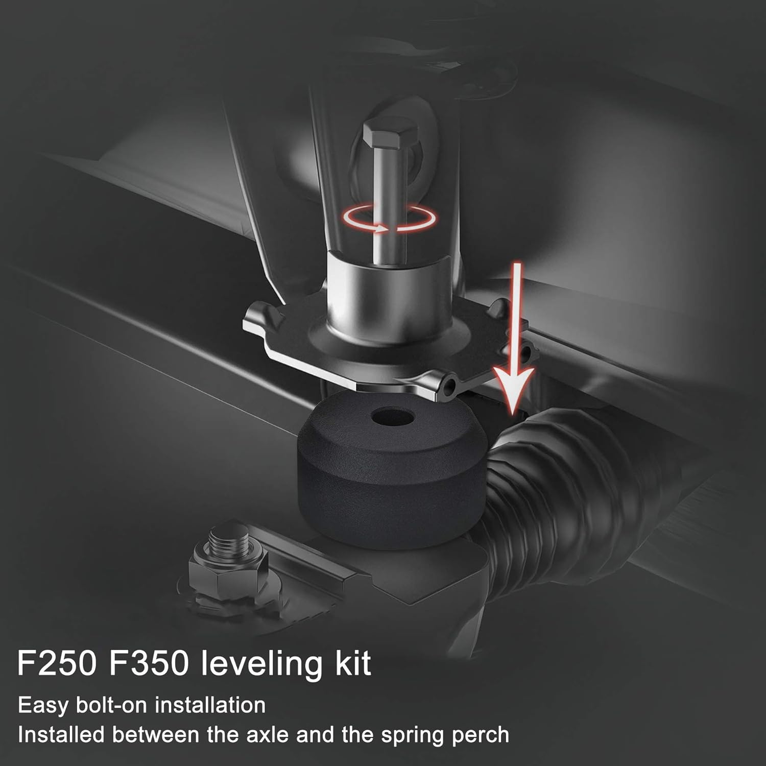 BDFHYK 1.5 in Front Leveling Kit Lift Strut Spacers for 2005-2021 F250 F350 Super Duty 4WD, Does Not Fit 2WD, Aircraft Aluminum Front Spacers (2 Pack)