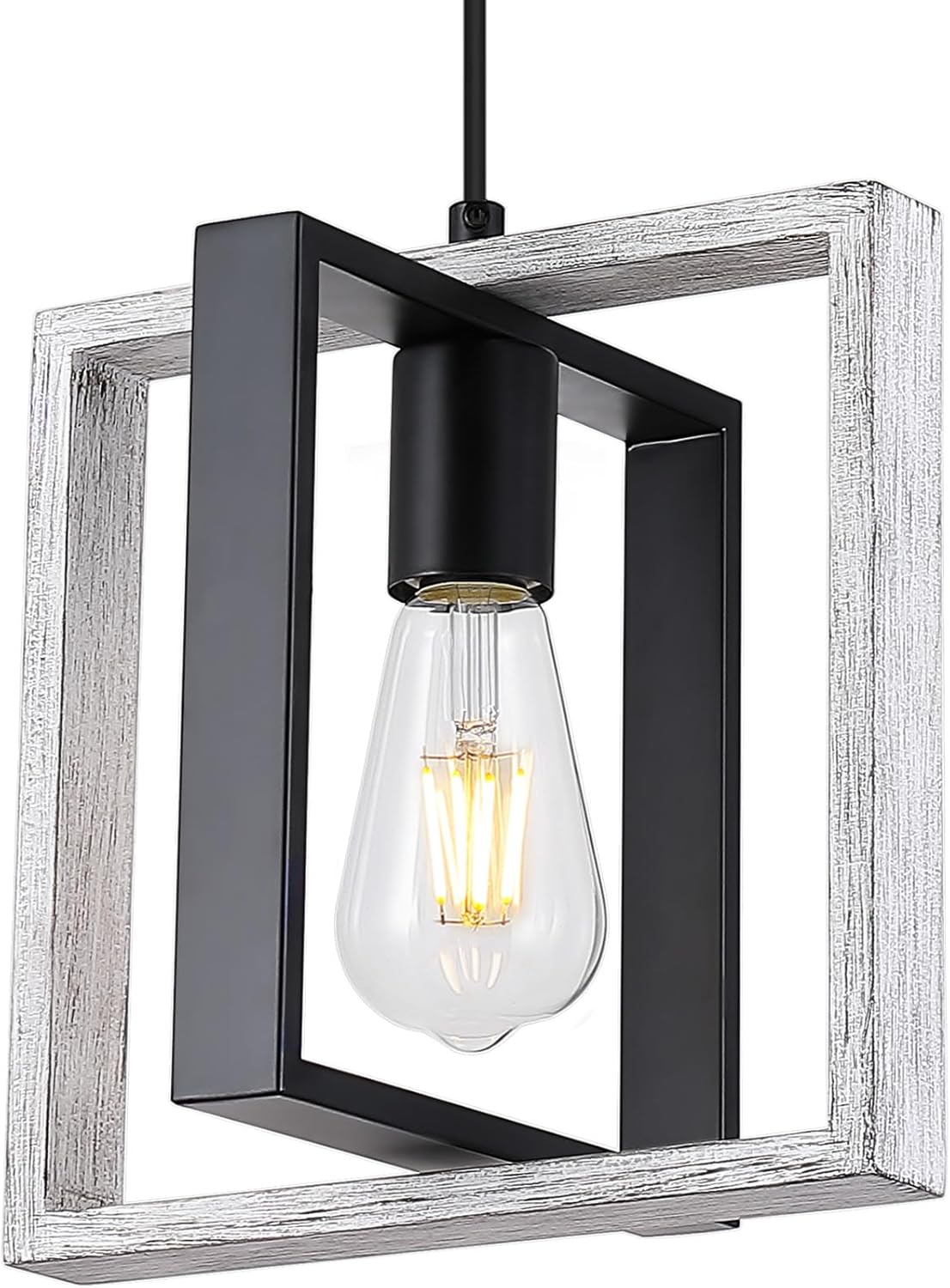 Wood pendant light with adjustable cord