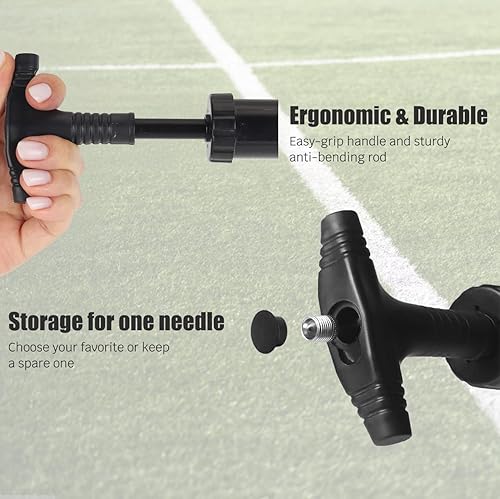 Miniatura 5 de Bomba de mano para pelotas  Bomba de aire portátil con aguja de 3 piezas y estuche compacto  Inflador deportivo pequeño  Voleibol, fútbol,