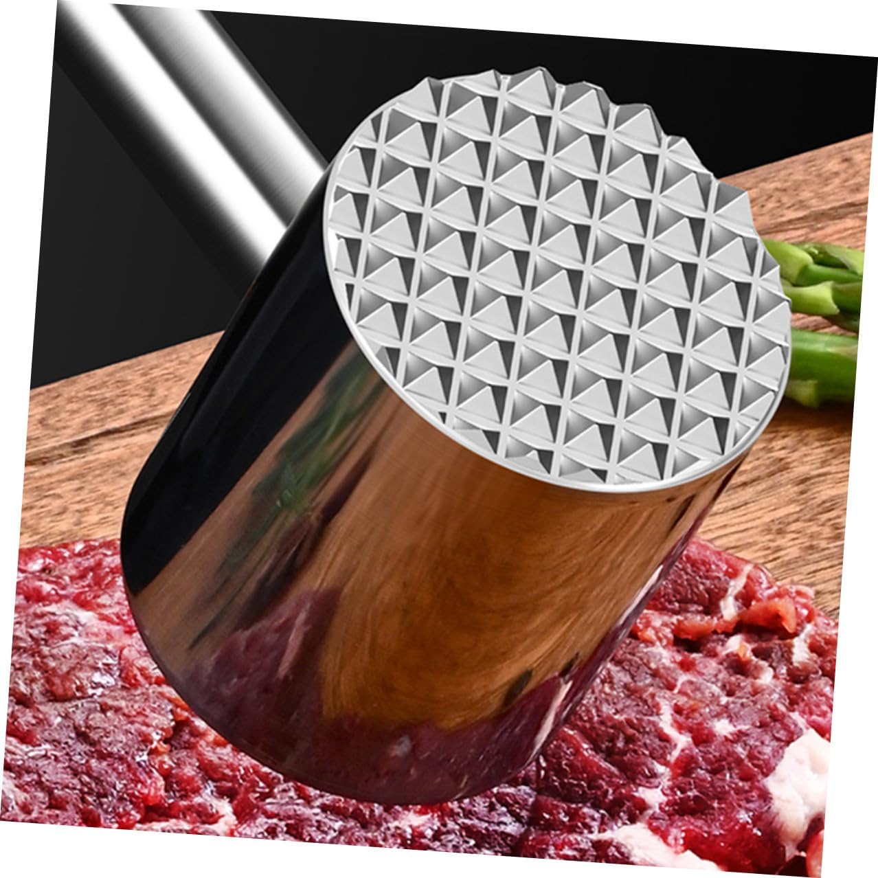 BESPORTBLE Multi-function Dual-sided Meat Mallet Hammer Stainless Steel Kitchen Tenderizer for Chicken Beef Steak Pork Heavy Duty Cooking Tool Easy to Clean