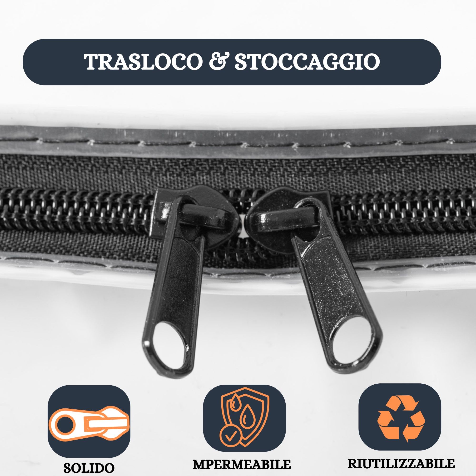 Custodia di protezione e protezione per materasso impermeabile – borsa portaoggetti resistente alle deformazioni, misura ideale per spostare e riporre – in plastica con zip (90 x 200 cm – Set di 2)