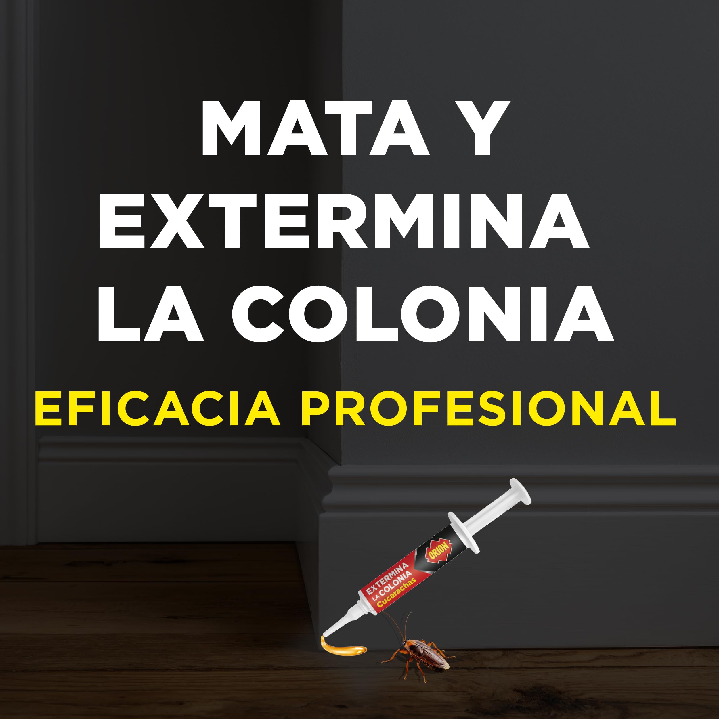 Orion - Jeringa Mata Cucarachas, Elimina el Nido y Colonia, Formato Gel de Alta Atracción, Eficacia profesional, Aplicación grietas, rendijas y zócalos, Acción Prolongada - Jeringa 10g — view 3