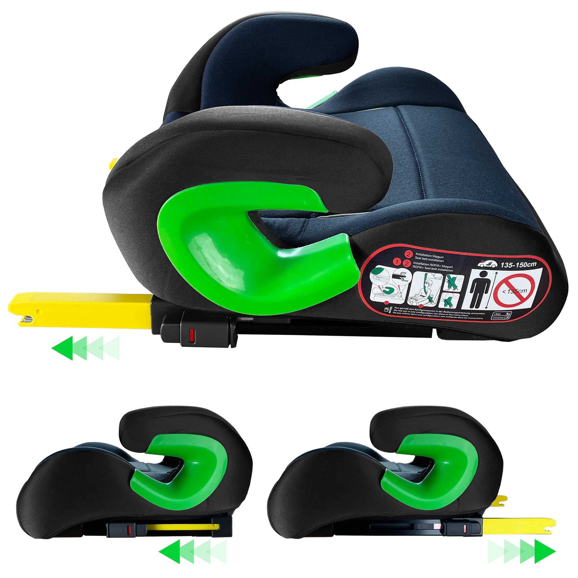 XOMAX KBH310 Rehausseur de siège pour enfant avec ISOFIX I évolutif I 15-36 kg, 3-12 ans, groupe 2/3 I ECE 8