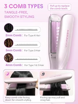 SHEGLAM Steam Flat Iron Hair Straightener 1.5 Ceramic Flat Iron with Combs