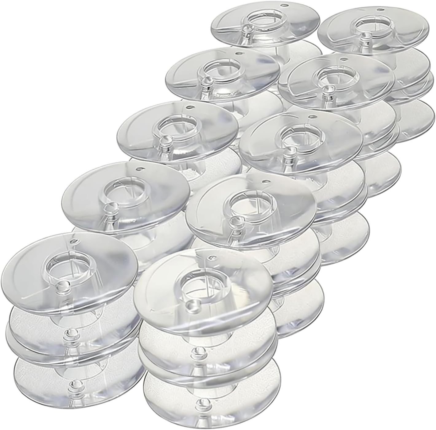 ZhXu Shuo 20 Pieces Clear Plastic Sewing Machine Drop-in Bobbins Fits for Singer 66 99 Class Bernina 719 White 8600 8800