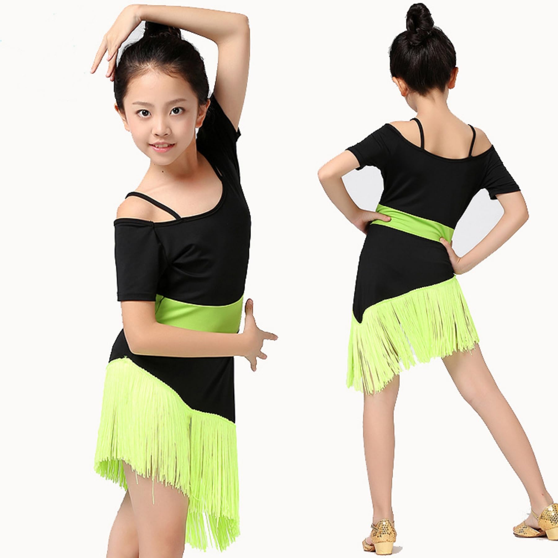 Latein Tanzkleid Mädchen Fransenrock Für Kinder Salsa Cha Cha Training