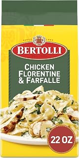 Bertolli Chicken Florentine & Farfalle Frozen Meal: Grilled Chicken, Spinach Bowtie Pasta in Rich White Wine Parmesan Sauce, 22 oz
