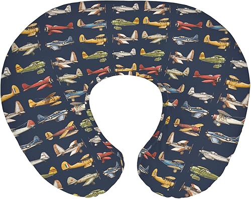 Miniatura 10 de Fundas de almohada de enfermería para niños y niñas, aviones vintage, aviones, helicópteros, modelos de aviones, fundas de lactancia para lactancia
