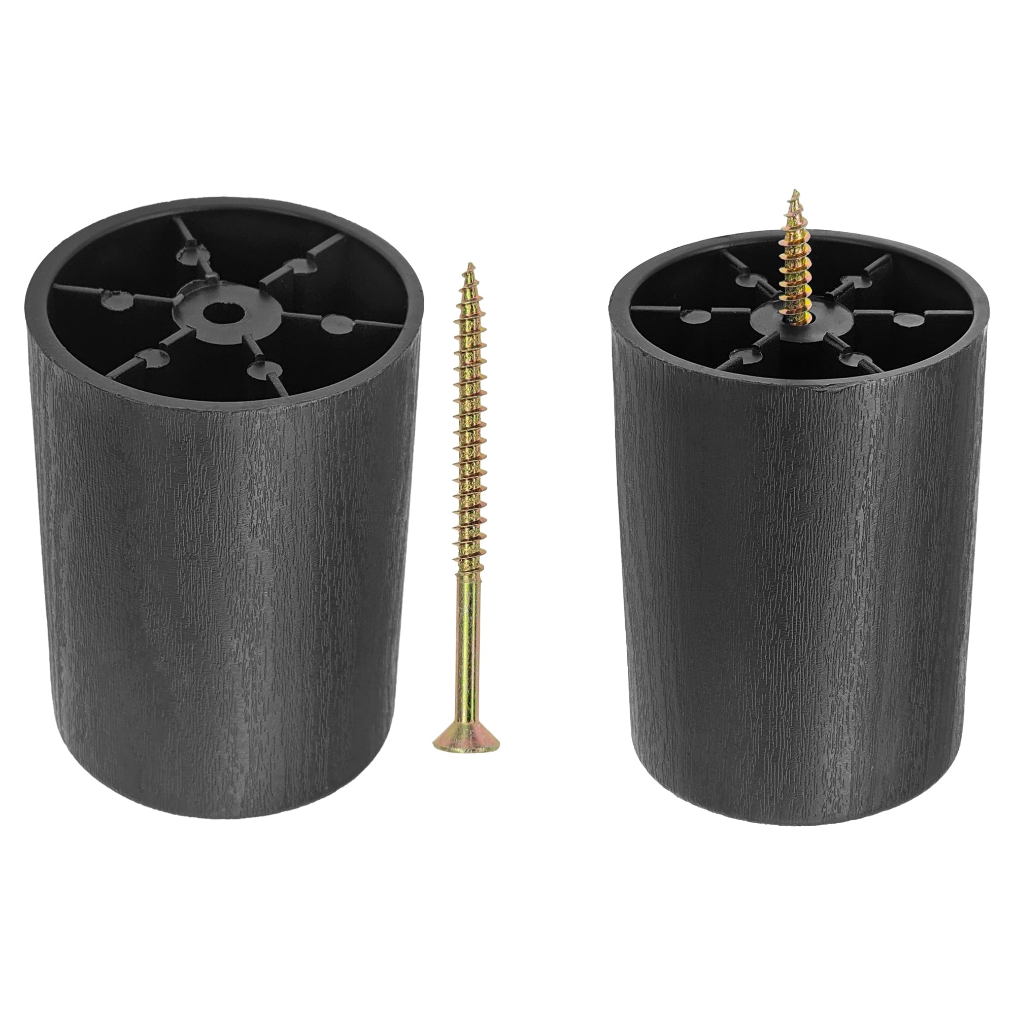 DDHOMIN 8 Pcs Plastic Furniture Feet (with Screws), Black Chair Leg Protectors, Sofa Leg Pads (58×54×78mm)