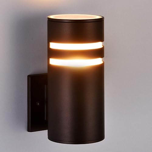 Aplique de pared para exteriores, lámpara exterior de pared de patio, color marrón, con certificación ETL, luces modernas para porche al aire libre,